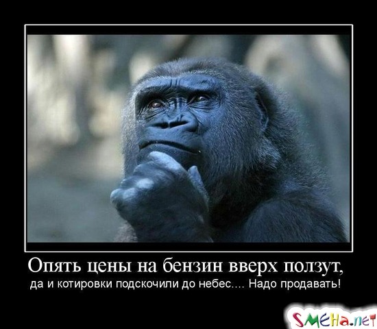 Опять цены на бензин вверх ползут, - да и котировки подскочили до небес.... Надо продавать!