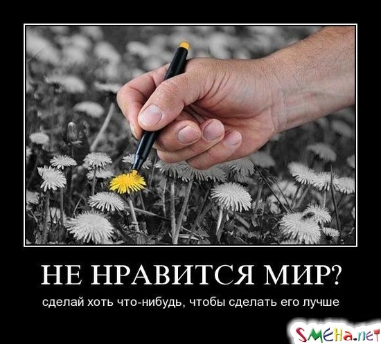НЕ НРАВИТСЯ МИР? - сделай хоть что-нибудь, чтобы сделать его лучше