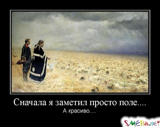 Сначала я заметил просто поле.... - А красиво...