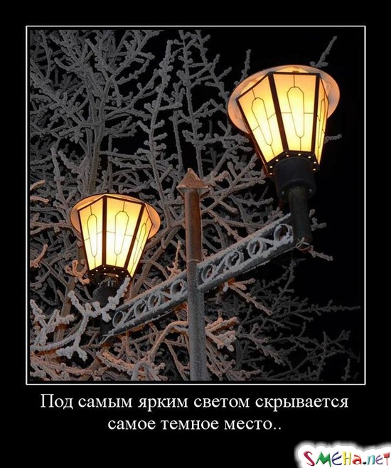 Под самым ярким светом скрывается самое темное место..
