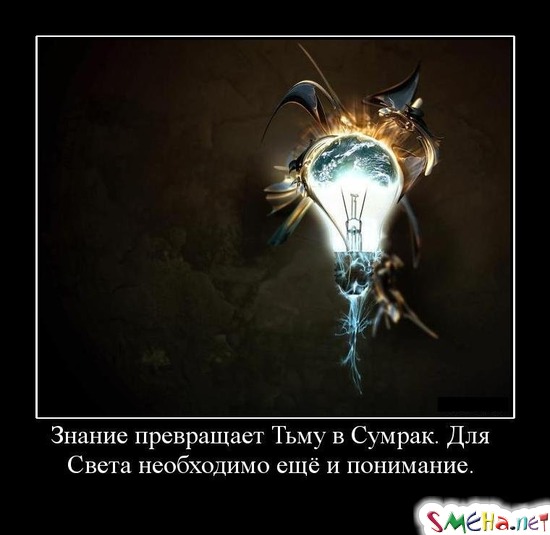Знание превращает Тьму в Сумрак. Для Света необходимо ещё и понимание