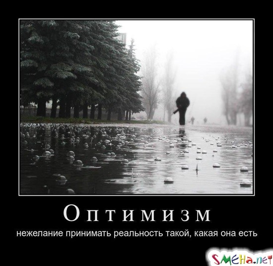Оптимизм - нежелание принимать реальность такой, какая она есть