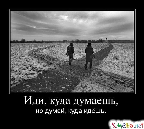 Иди, куда думаешь, - но думай, куда идёшь.