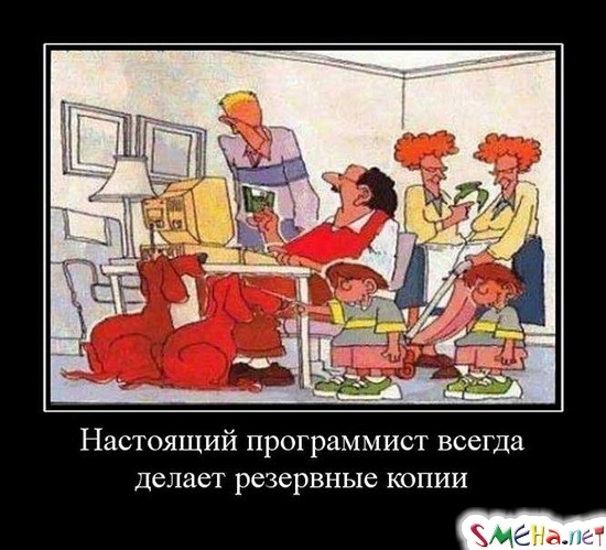 Настоящий программист всегда делает резервные копии
