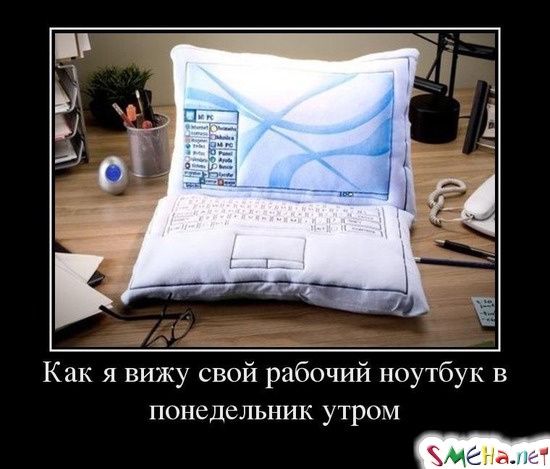 Как я вижу свой рабочий ноутбук в понедельник утром