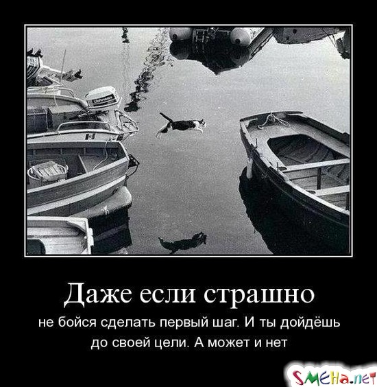 Даже если страшно - не бойся сделать первый шаг. И ты дойдёшь до своей цели. А может и нет