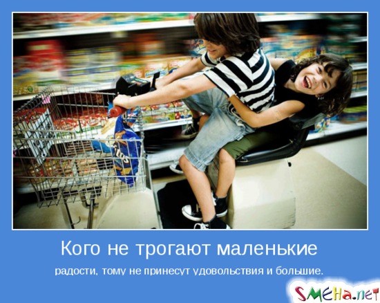 Кого не трогают маленькие - радости, тому не принесут удовольствия и большие