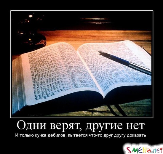Одни верят, другие нет - И только кучка дебилов, пытается что-то друг другу доказать
