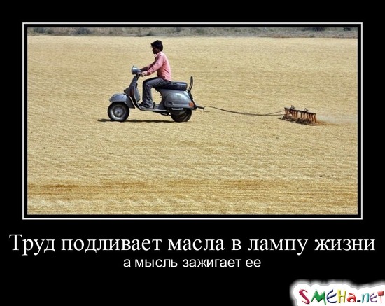 Труд подливает масла в лампу жизни - а мысль зажигает ее