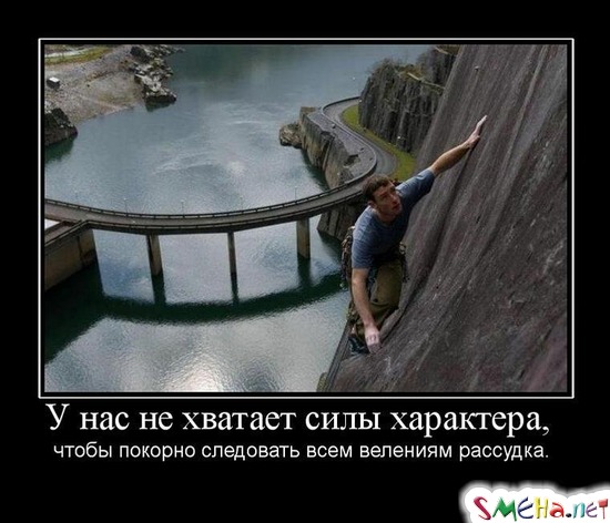У нас не хватает силы характера, - чтобы покорно следовать всем велениям рассудка.