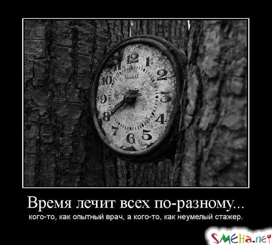 Время лечит всех по-разному... - кого-то, как опытный врач, а кого-то, как неумелый стажер.