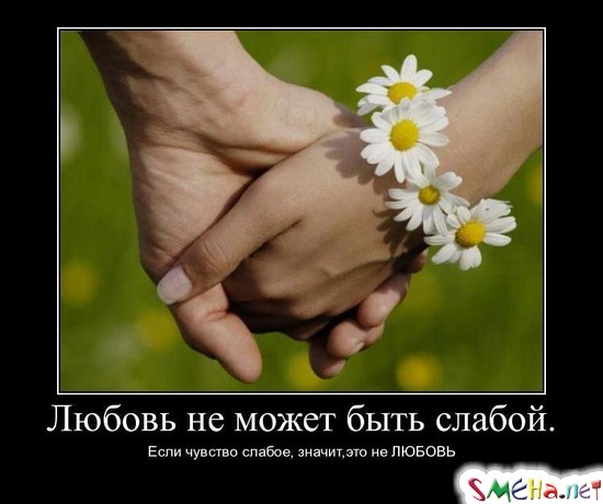 Любовь не может быть слабой. - Если чувство слабое, значит, это не ЛЮБОВЬ