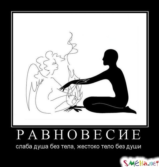 РАВНОВЕСИЕ - слаба душа без тела, жестоко тело без души