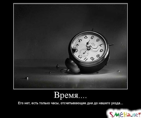 Время... - Его нет, есть только часы, отсчитывающие дни до нашего ухода...