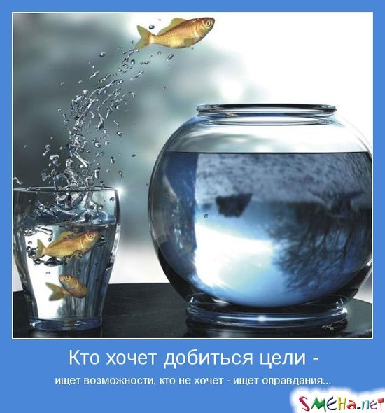 Кто хочет добиться цели - ищет возможности, кто не хочет - ищет оправдания...