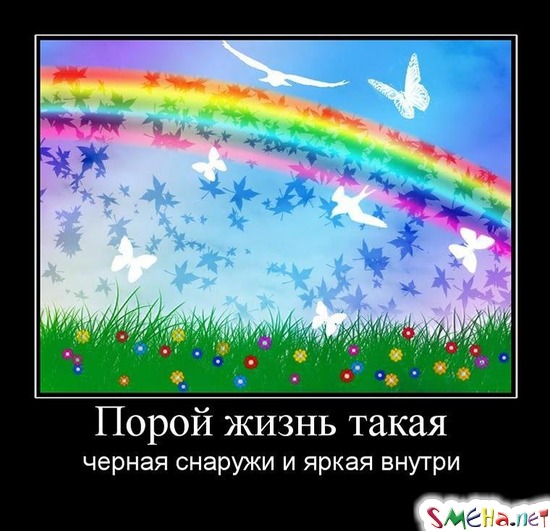 Порой жизнь такая - черная снаружи и яркая внутри