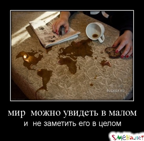 мир  можно увидеть в малом - и  не заметить его в целом