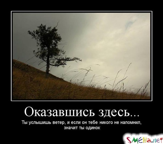 Оказавшись здесь... - Ты услышишь ветер, и если он тебе никого не напомнил, значит ты одинок