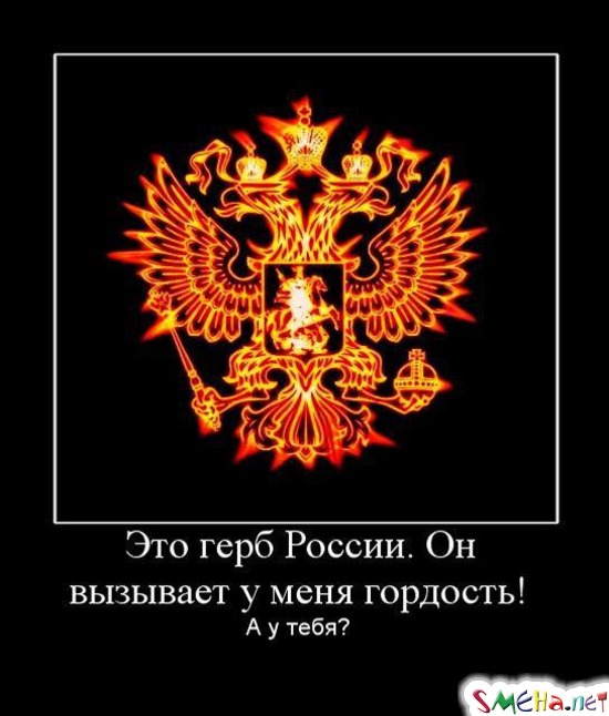 Это герб России. Он вызывает у меня гордость! А у тебя?