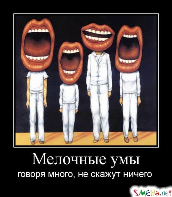 Мелочные умы - говоря много, не скажут ничего