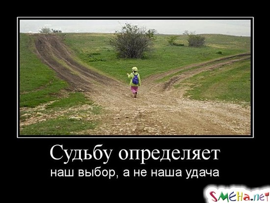 Судьбу определяет - наш выбор, а не наша удача