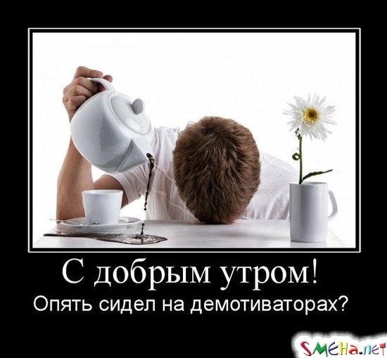 С добрым утром! Опять сидел на демотиваторах?
