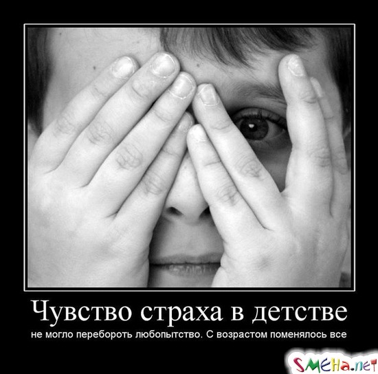 Чувство страха в детстве - не могло перебороть любопытство. С возрастом поменялось все