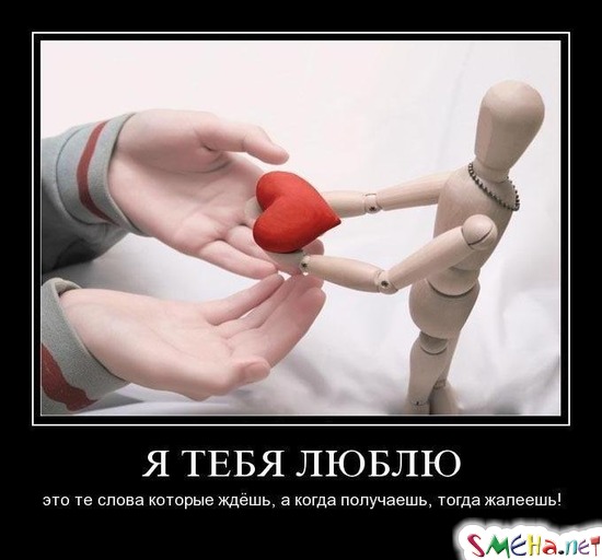 Я ТЕБЯ ЛЮБЛЮ - это те слова которые ждёшь, а когда получаешь, тогда жалеешь!