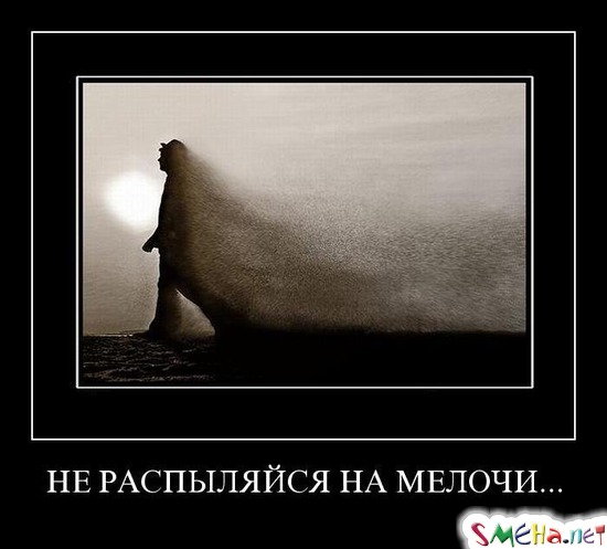 НЕ РАСПЫЛЯЙСЯ НА МЕЛОЧИ...