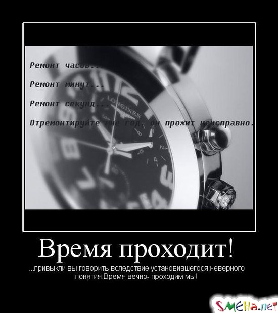Время проходит! - ...привыкли вы говорить вследствие установившегося неверного понятия.Время вечно- проходим мы!