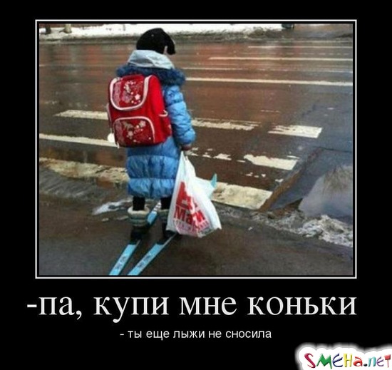 па, купи мне коньки  - ты еще лыжи не сносила
