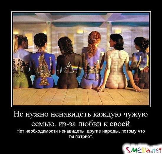 Не нужно ненавидеть каждую чужую семью, из-за любви к своей. - Нет необходимости ненавидеть  другие народы, потому что ты патриот.