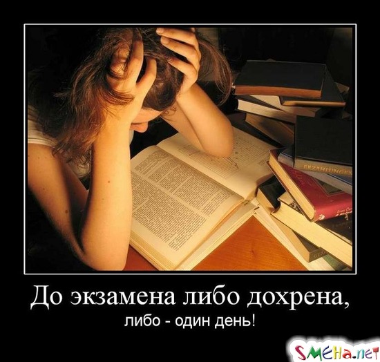 До экзамена либо дохрена, либо - один день!