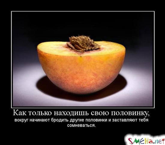 Как только находишь свою половинку, - вокруг начинают бродить другие половинки и заставляют тебя сомневаться.