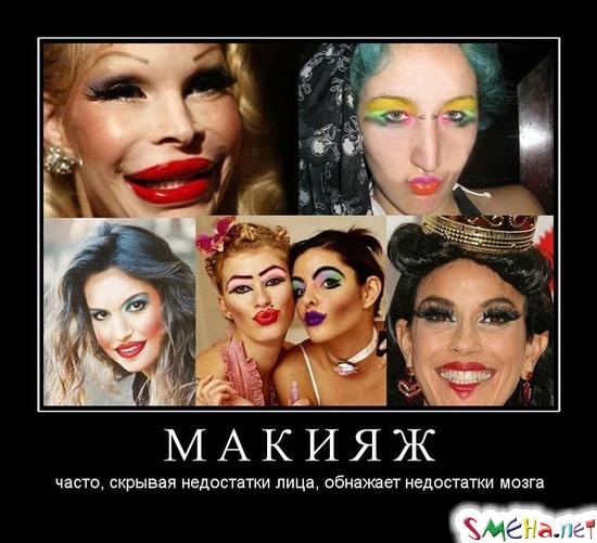 МАКИЯЖ - часто, скрывая недостатки лица, обнажает недостатки мозга