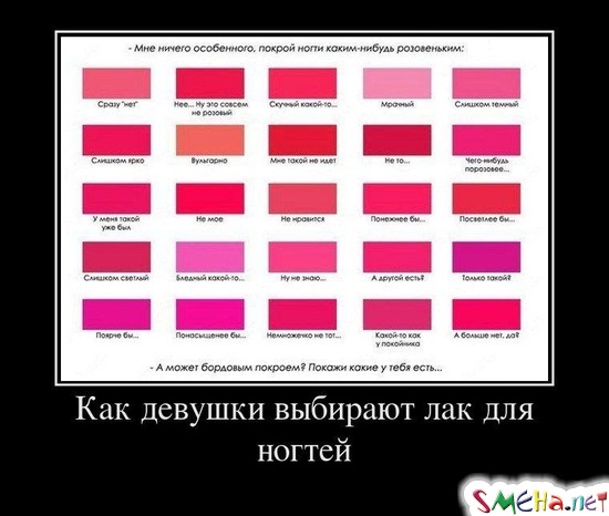 Как девушки выбирают лак для ногтей