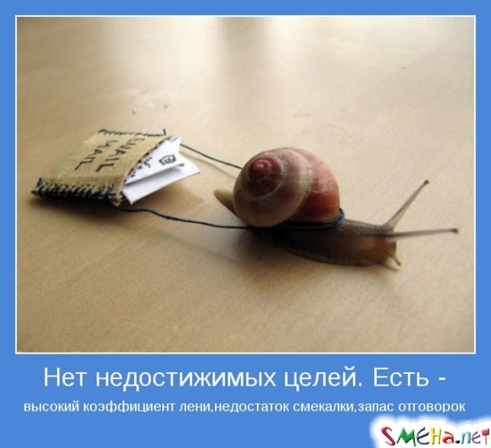 Нет недостижимых целей. Есть - высокий коэффициент лени, недостаток смекалки, запас отговорок