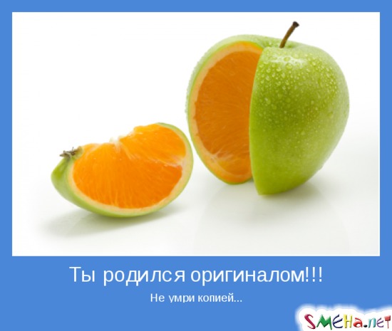 Ты родился оригиналом!!! - Не умри копией...