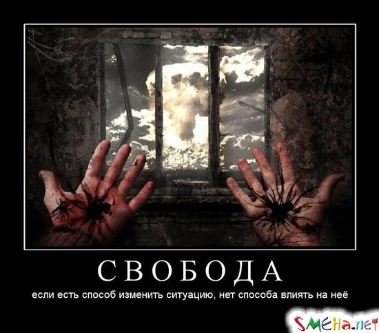 СВОБОДА - если есть способ изменить ситуацию, нет способа влиять на неё
