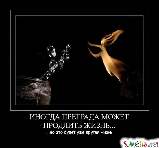 ИНОГДА ПРЕГРАДА МОЖЕТ ПРОДЛИТЬ ЖИЗНЬ... - ...но это будет уже другая жизнь