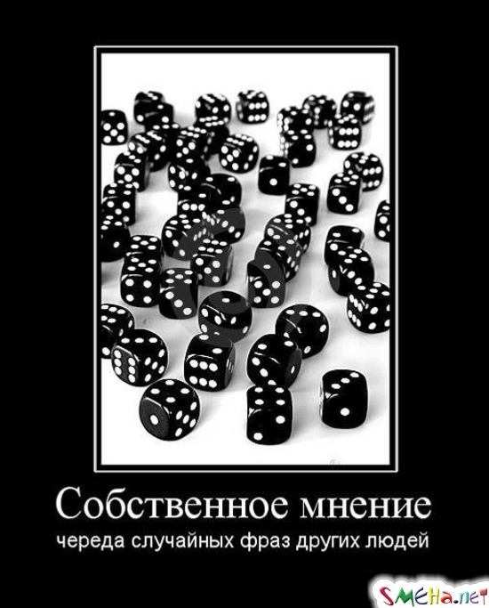 Собственное мнение - череда случайных фраз других людей