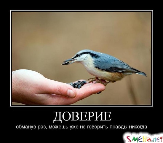 ДОВЕРИЕ - обманув раз, можешь уже не говорить правды никогда