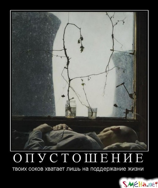 ОПУСТОШЕНИЕ - твоих соков хватает лишь на поддержание жизни