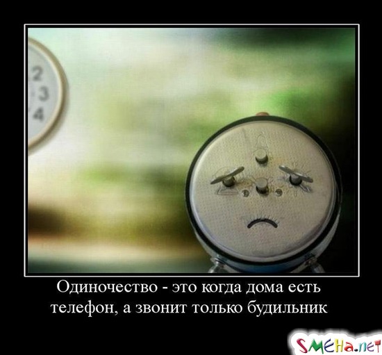 Одиночество - это когда дома есть телефон, а звонит только будильник