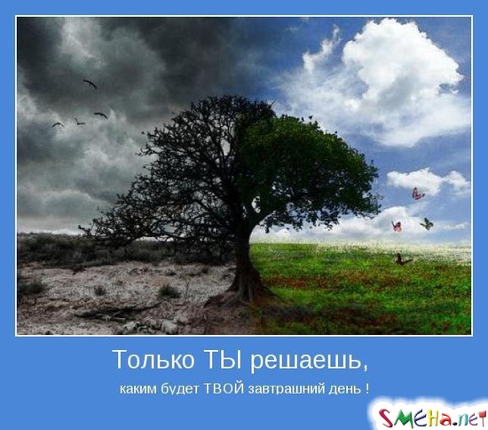 Только ТЫ решаешь, - каким будет ТВОЙ завтрашний день !