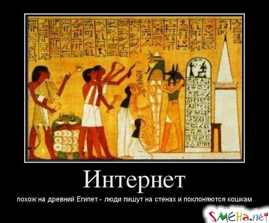 Интернет похож на древний Египет - люди пишут на стенах и поклоняются кошкам