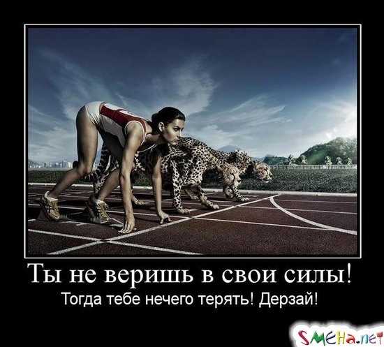 Ты не веришь в свои силы! - Тогда тебе нечего терять! Дерзай!