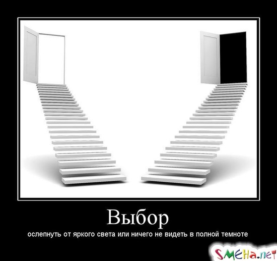 Выбор - ослепнуть от яркого света или ничего не видеть в полной темноте