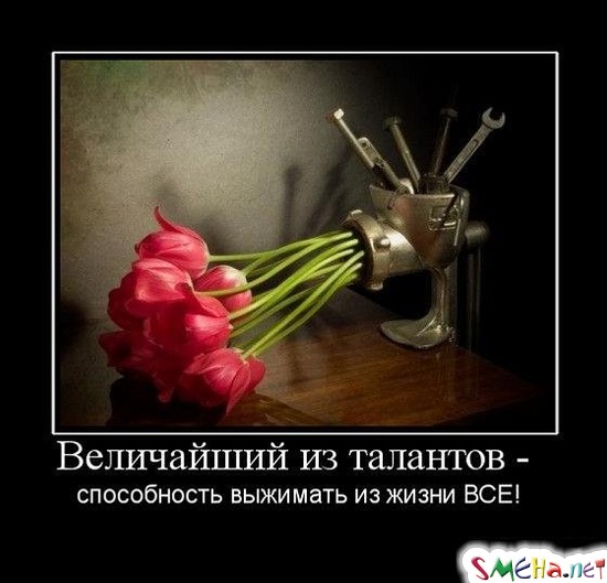 Величайший из талантов -  способность выжимать из жизни ВСЕ!