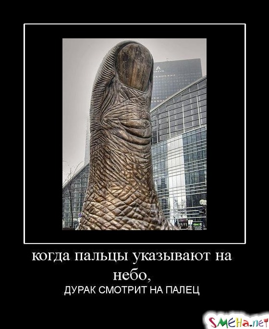 когда пальцы указывают на небо, - ДУРАК СМОТРИТ НА ПАЛЕЦ